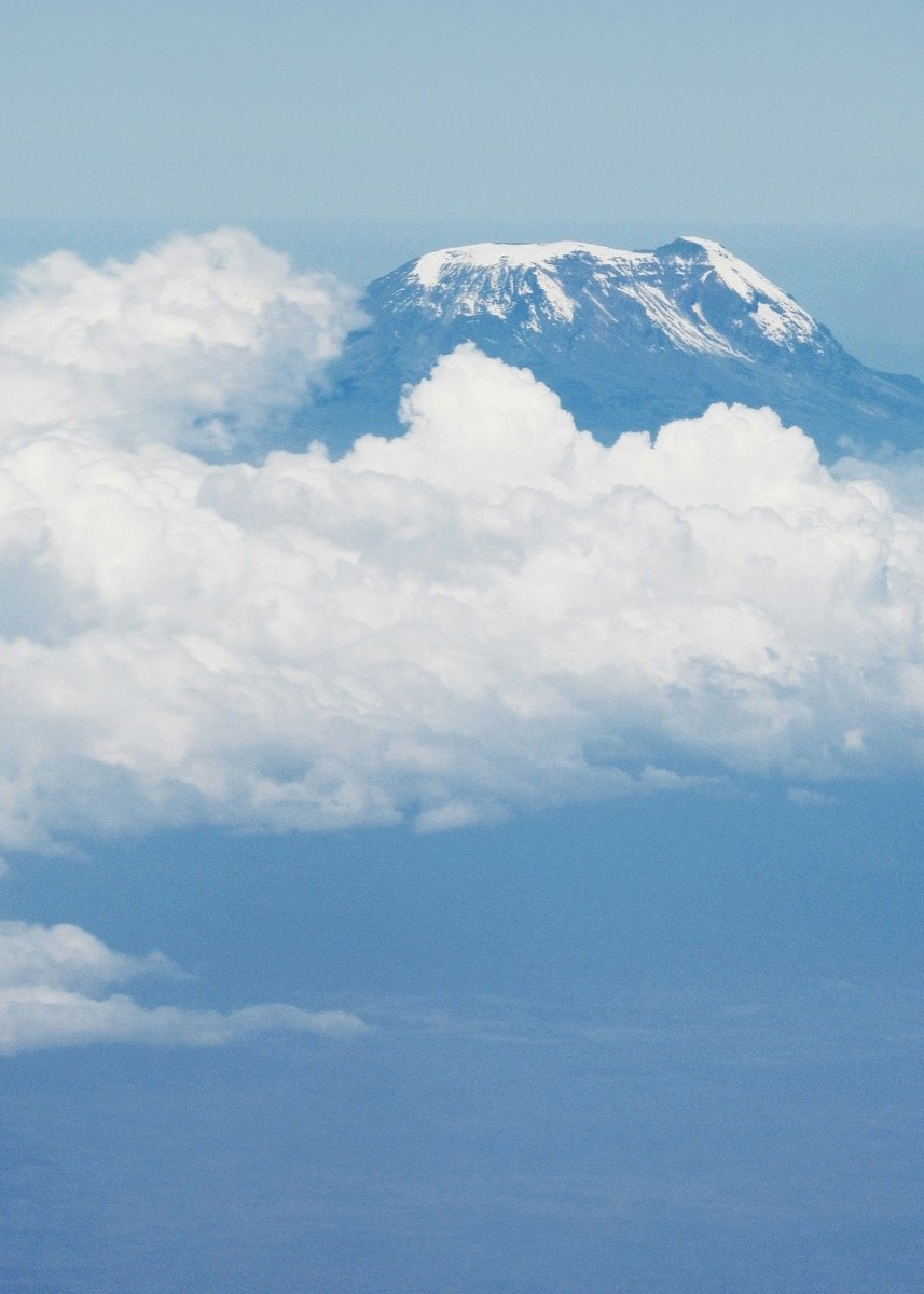 Kilimanjaro summit above the clouds, Tanzania's highest peak